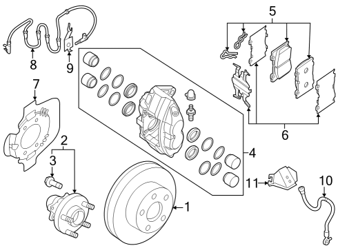 2024 Nissan Z Front Disc Brake Pad Hardware Kit Diagram for D1080-6GR0C