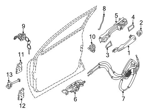 2020 Nissan Rogue Handle-Dr Ins L Diagram for 80671-7FL0B