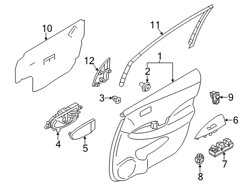 Front Left Hand Finisher Power Window Switch Diagram for 80961-3NF0B