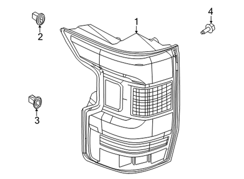 2022 Nissan Frontier Rear Combination Lamp Assembly Left Hand Diagram for 26555-9BU2A