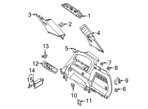 2025 Nissan Pathfinder Cup Holder Assembly Diagram for 84956-6TA0A