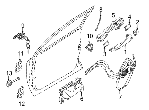 2022 Nissan Rogue Sport Lock & Remote Control Assy-Front Door,Lh Diagram for 80501-6MT0A