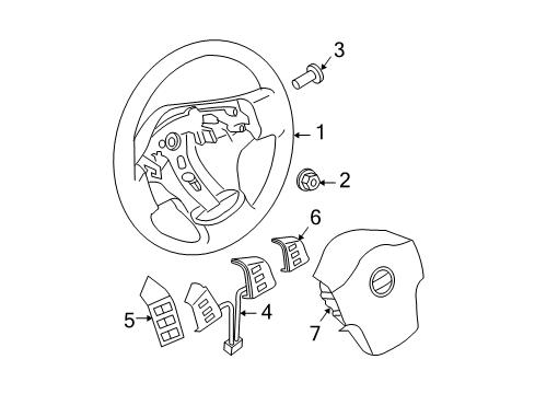 Steering Wheel Assembly Less Pad Diagram for 48430-ZR30B