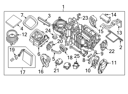 Air Conditioner Blower Assembly Diagram for 27210-9BP1B
