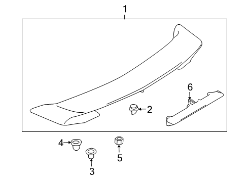 2024 Nissan GT-R Rear Air Spoiler Assembly Diagram for 96030-6HW2D