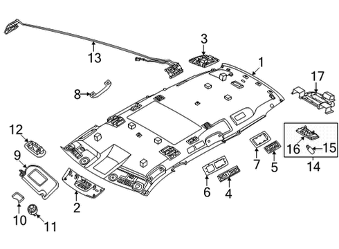 2025 Nissan Pathfinder GRILLE-REAR COOLER,OUTLET Diagram for 27924-9A40A