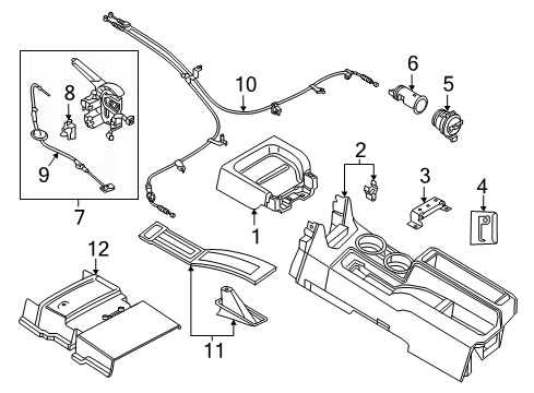 2020 Nissan NV Lower Console Diagram for 96915-9SM1A