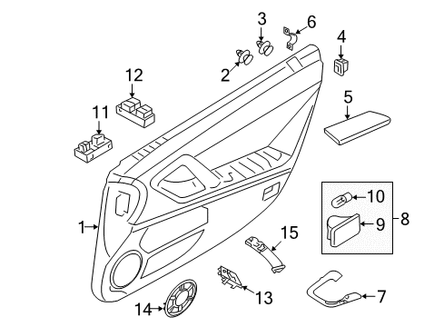 2024 Nissan GT-R HANDLE-PULL,FRONT DOOR RH Diagram for 80968-6HT0C