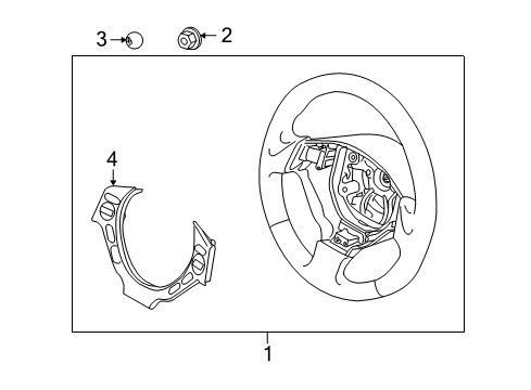 2023 Nissan GT-R Steering Wheel Assembly Without Pad Diagram for 48430-6HV0A