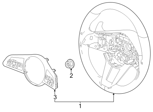 2025 Nissan Z Steering Wheel Assembly Without Pad Diagram for 48430-6GP1A