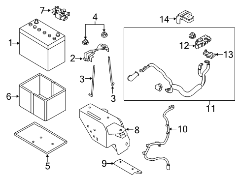 2021 Nissan Rogue Sport Cable Assembly-Battery To STARTOR Motor Diagram for 24110-6MA1A