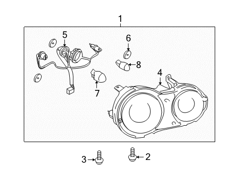 2020 Nissan GT-R Rear Combination Lamp Assembly Right Hand Diagram for 26550-62B1B