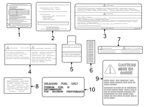 2022 Nissan Titan Emission Control Information Label Diagram for 14805-9FV2B