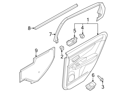 2025 Nissan ARIYA SEAL-REAR DOOR INSIDE,LH Diagram for 82835-5MP0A