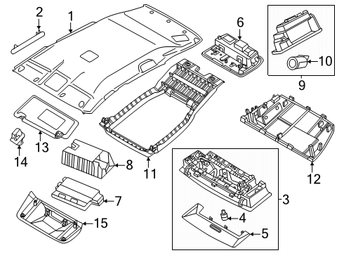 2025 Nissan Kicks Map Lamp Assembly Diagram for 26430-7DA0A