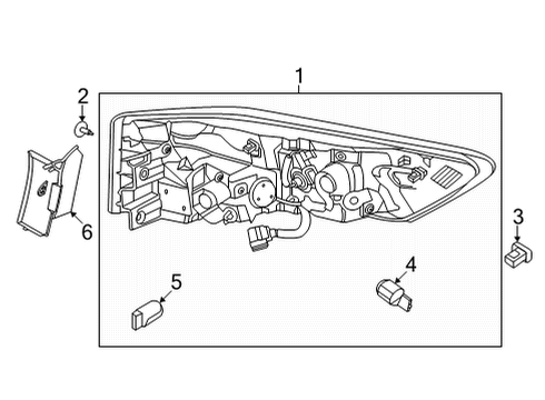 2025 Nissan Pathfinder Rear Combination Lamp Assembly Right Hand Diagram for 26550-6TA0B