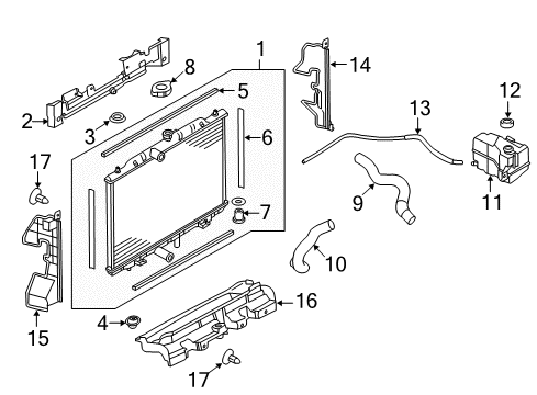 2020 Nissan Rogue AIR GUIDE-RADIATOR SIDE RH Diagram for 21558-6FL1B
