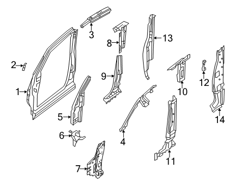 2020 Nissan NV Body-Front Side, Outer RH Diagram for 76012-9JK1G