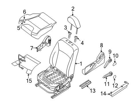 Front Seat Back Frame Assembly Diagram for 87651-ZJ69A