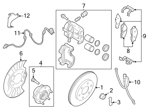 2022 Nissan Frontier Front Disc Brake Pad Hardware Kit Diagram for D1080-1VA0B