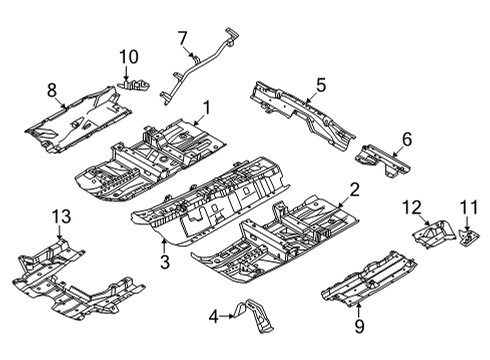 2022 Nissan Rogue Member Assy-Rear Cross,Center Diagram for 75650-6RA0A