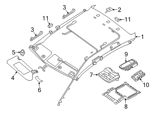 2021 Nissan Maxima Map Lamp Assembly Diagram for 26430-9DL7B