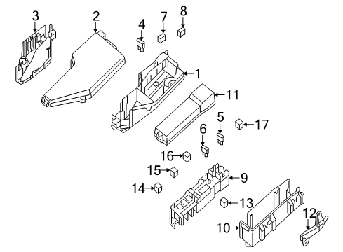 Relay Box Cover Diagram for 24382-JA75A