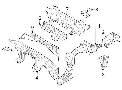 2023 Nissan Z MEMBER-CROSS,REAR 2ND Diagram for 75650-1EA0B