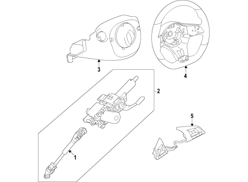 2022 Nissan Versa Switch Assy-Steering Diagram for 25550-6CA1B