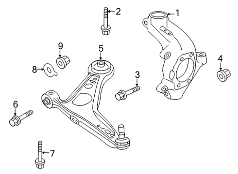 2025 Nissan Rogue Knuckle Spindle-RH Diagram for 40014-6RR0A