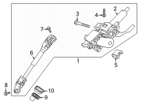 2020 Nissan Kicks Steering Column Assembly Upper Diagram for 48810-5EE0A