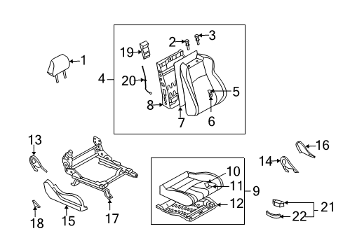 Front Seat Back Trim Assembly Diagram for 87620-CD060