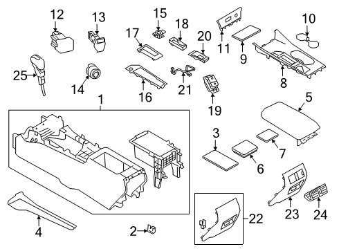 2020 Nissan Altima PANEL-CONSOLE Diagram for 96993-6CA2C