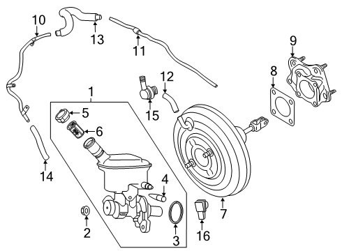 2024 Nissan Kicks Brake Master Cylinder Assembly Diagram for D6010-5R00A