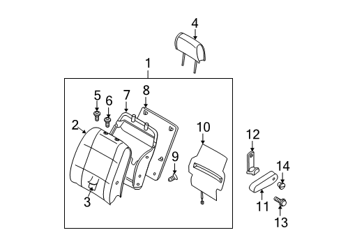 Front Seat Back Assembly With Side Air Bag Diagram for 87600-ZF176