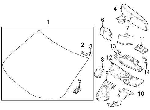 2025 Nissan ARIYA Lane Keep Camera Assembly Diagram for 28462-5MP4C