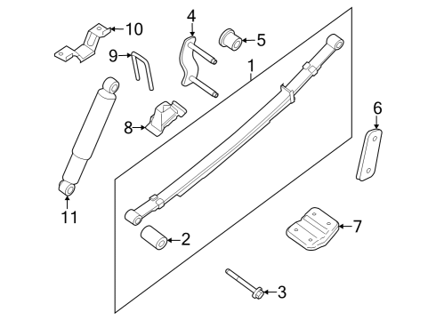 ABSORBER KIT-SHOCK, REAR RH Diagram for E6200-9BU3B