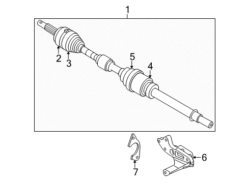 2022 Nissan Rogue Sport Outer Joint Assembly Diagram for 39211-DF32A
