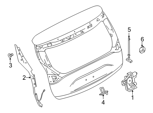 2021 Nissan Murano Lock & Remote Control Assy-Back Door Diagram for 90500-7FM0A