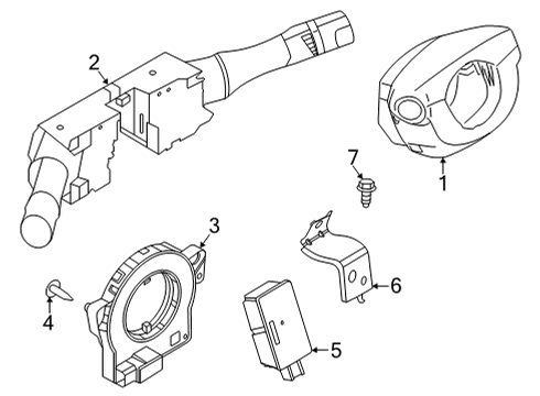 2023 Nissan Frontier Switch Assembly Combination Diagram for 25560-9BU1A
