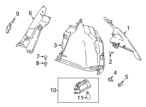 2021 Nissan Kicks FINISHER Luggage Side Lower, Front LH Diagram for 84953-5RW0A