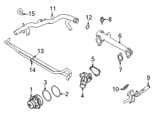 2022 Nissan Frontier Water Pipe Diagram for 21021-9BU0A