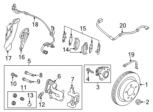 2025 Nissan Leaf PLATE ASSY-BACK REAR BRAKE LH Diagram for 44031-5SK1A
