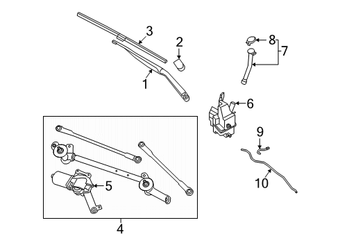 2025 Nissan Murano BLADE ASSY-WINDSHIELD WIPER Diagram for 28890-7BA1A