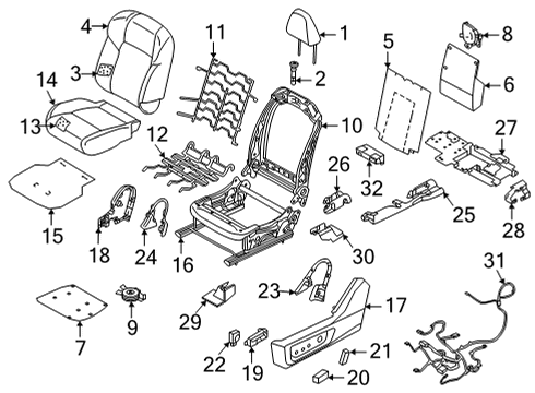 2025 Nissan Pathfinder Front Headrest Diagram for 86400-6TA5C