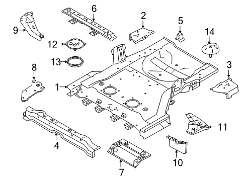 2023 Nissan Murano INSULATOR-Rear Floor, Rear Diagram for 74888-9UF0A