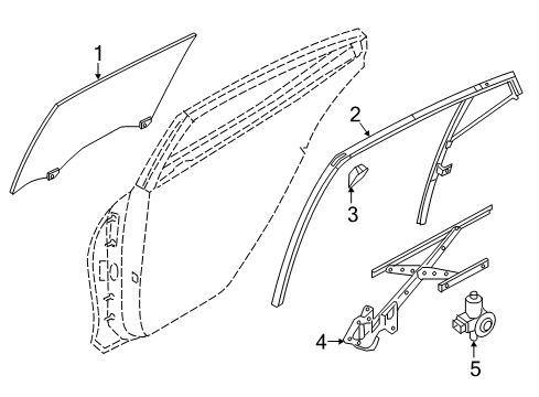 2022 Nissan Maxima Glass-Rear Door Corner,RH Diagram for 82260-9DJ3A