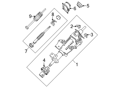 2021 Nissan Frontier COUPLING ASSY-STEERING COLUMN Diagram for 48071-9BU0A
