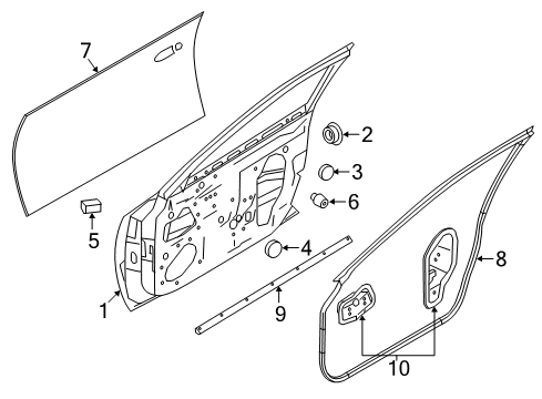 2020 Nissan Maxima Door Fr LH Diagram for 80101-9DL0A