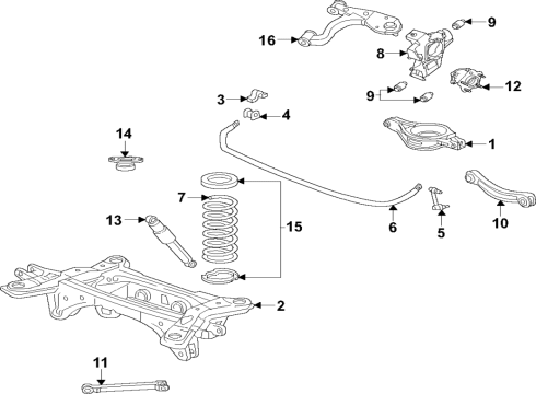 2023 Nissan Pathfinder Rear Suspension Spring Diagram for 55020-1A55A